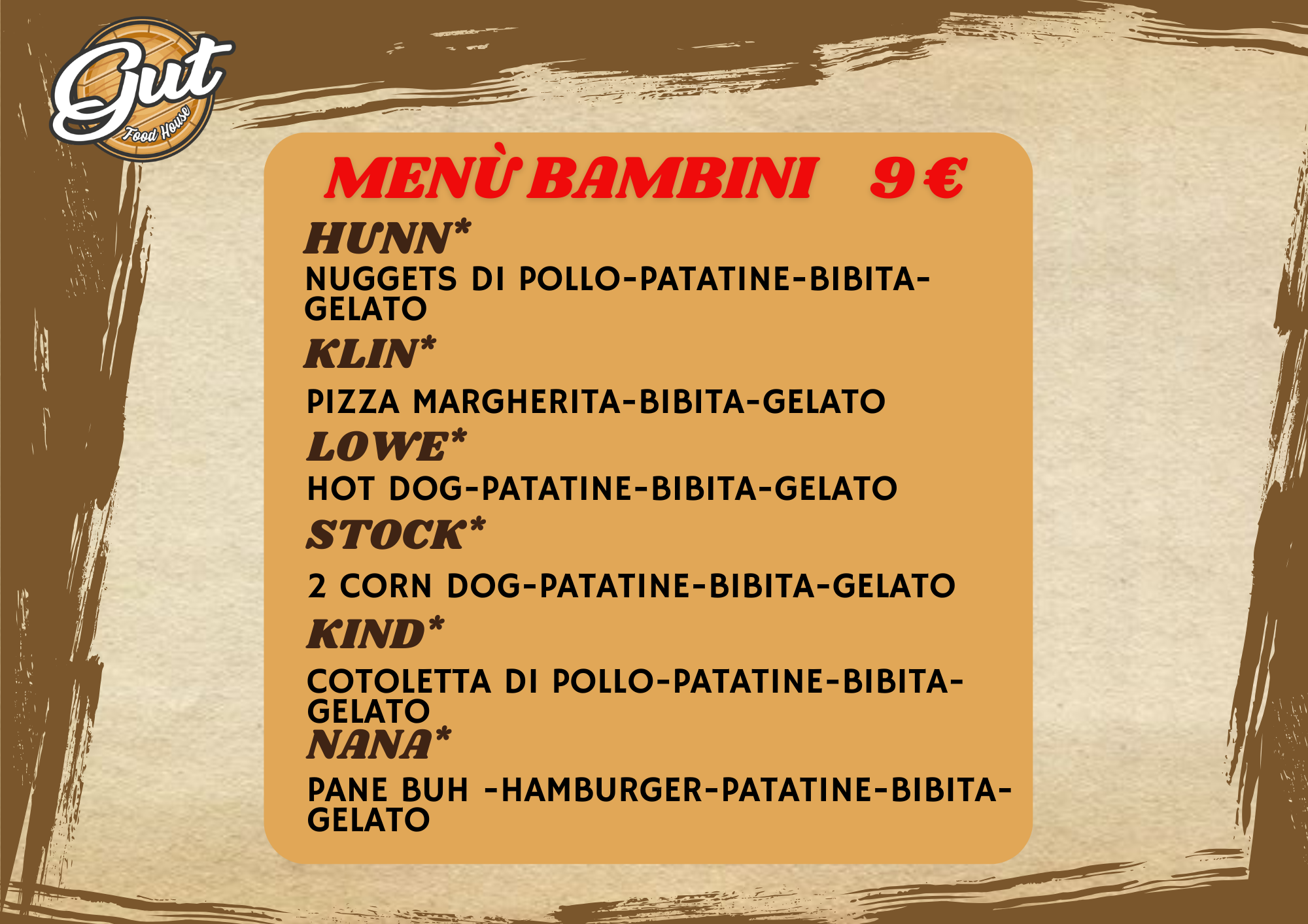 Menù Bambini